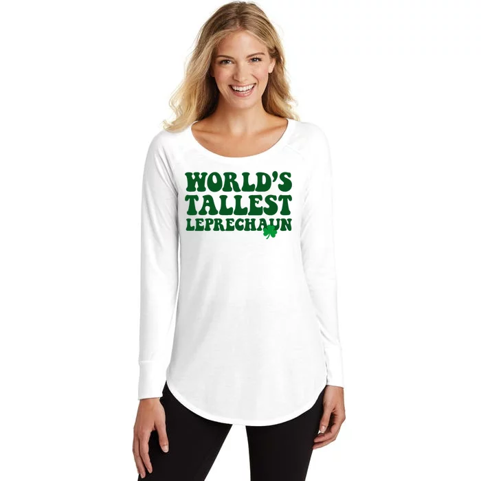 Worlds Tallest Leprechaun St Patricks Clover Women's Perfect Tri Tunic Long Sleeve Shirt