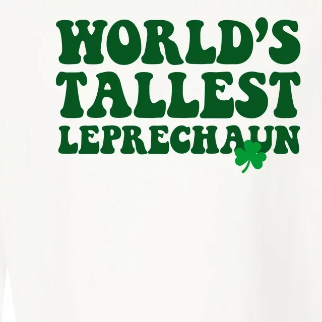 Worlds Tallest Leprechaun St Patricks Clover Cropped Pullover Crew