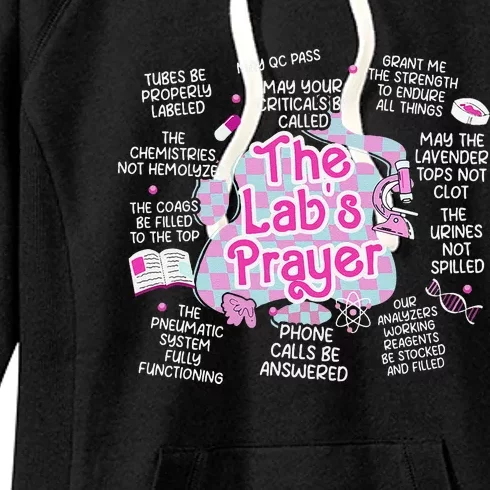 Women The Lab TechS Prayer Retro Lab Tech Phlebotomy Week Women's Fleece Hoodie