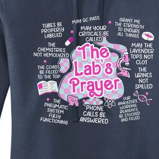 Women The Lab TechS Prayer Retro Lab Tech Phlebotomy Week Women's Pullover Hoodie