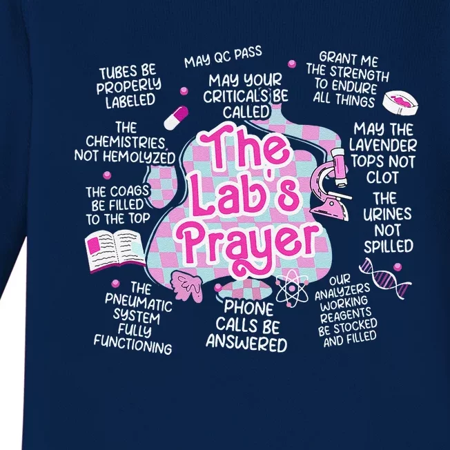 Women The Lab TechS Prayer Retro Lab Tech Phlebotomy Week Baby Long Sleeve Bodysuit