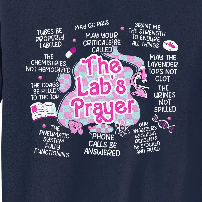 Women The Lab TechS Prayer Retro Lab Tech Phlebotomy Week Tall Sweatshirt