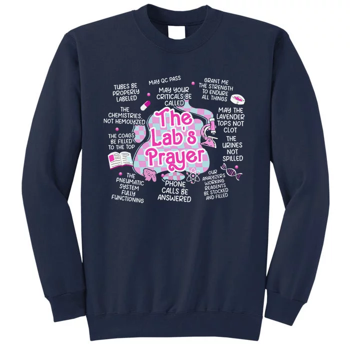 Women The Lab TechS Prayer Retro Lab Tech Phlebotomy Week Tall Sweatshirt