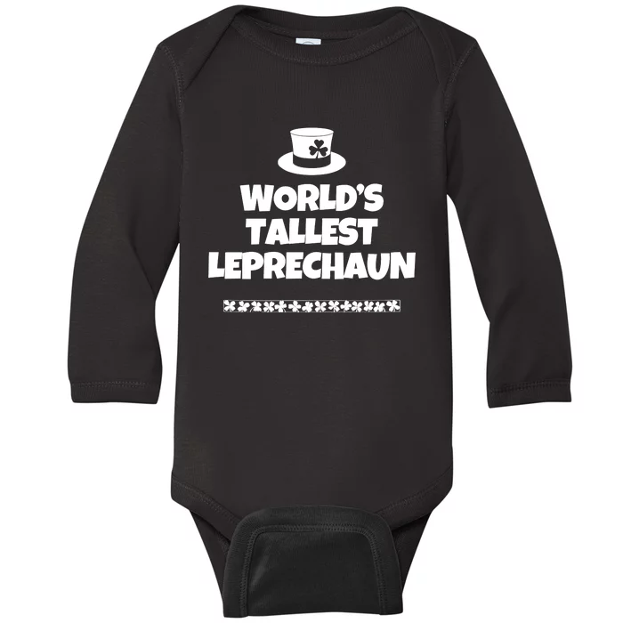 Worlds Tallest Leprechaun Irish St Patricks Day Baby Long Sleeve Bodysuit