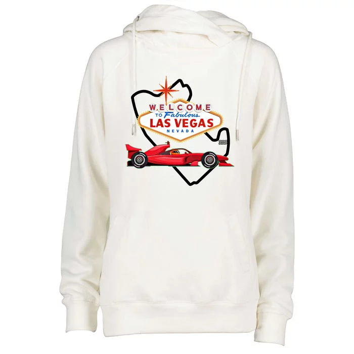 Welcome To Las Vegas Racing Race Car Strip Formula Track Cool Gift Womens Funnel Neck Pullover Hood