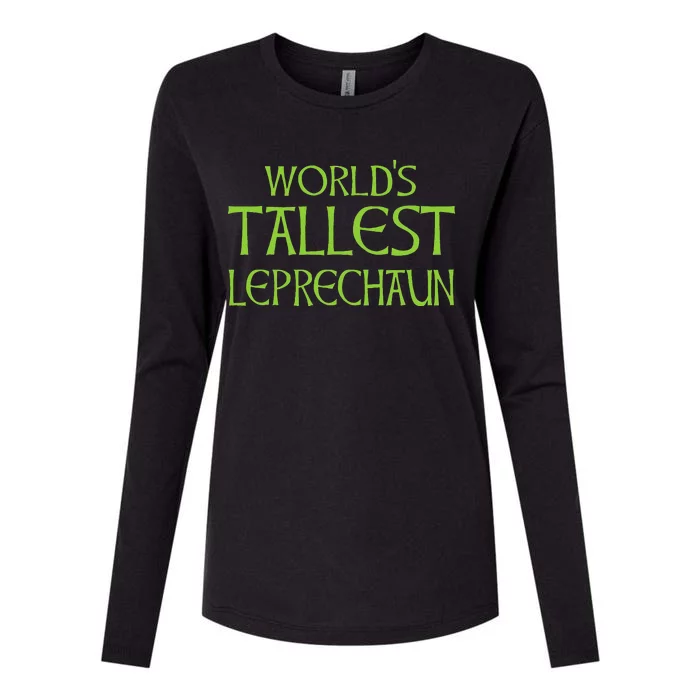 World's Tallest Leprechaun Funny Saint Patrick's Day Womens Cotton Relaxed Long Sleeve T-Shirt