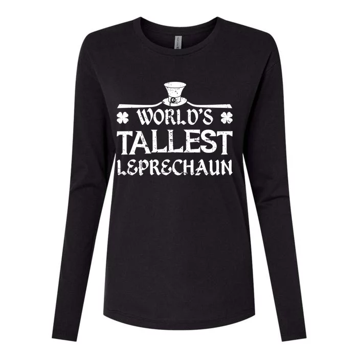 World's Tallest Leprechaun Funny Green St Patricks Day Womens Cotton Relaxed Long Sleeve T-Shirt