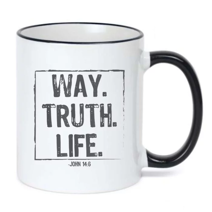 Way Truth Life Bible Verse Scripture John 14:6 Christ Black Color Changing Mug