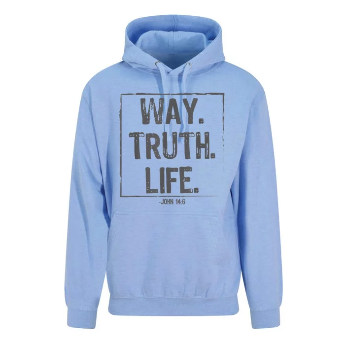 Way Truth Life Bible Verse Scripture John 14:6 Christ Unisex Surf Hoodie