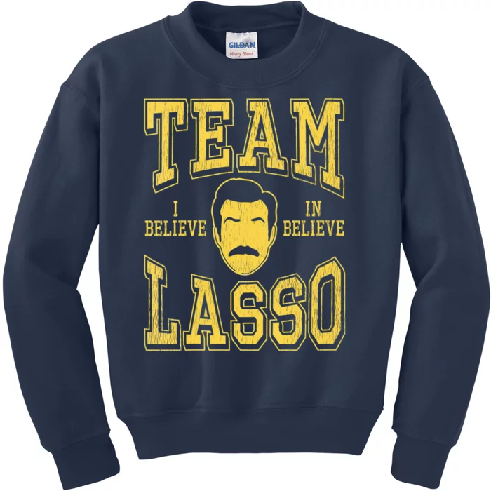 Team Lasso I Believe Collegiate Yellow Kids Sweatshirt