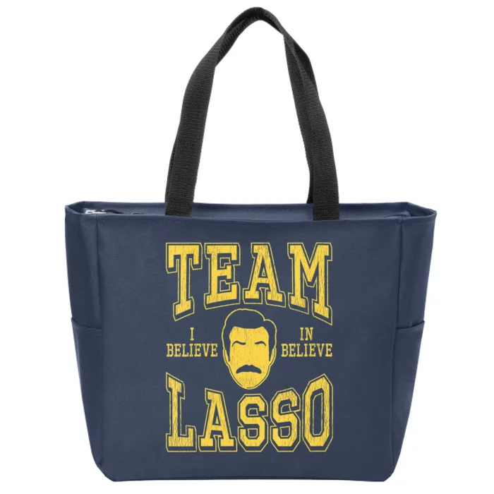 Team Lasso I Believe Collegiate Yellow Zip Tote Bag