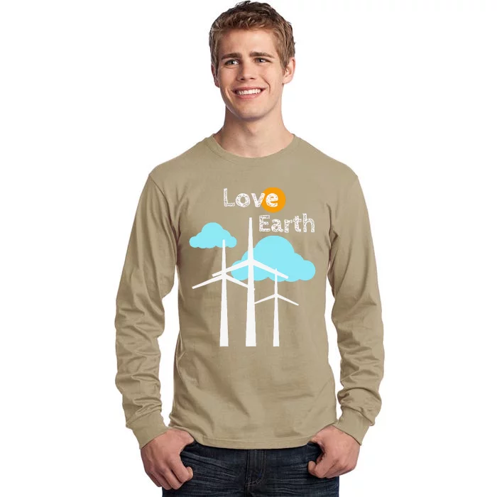 Wind Turbine Love Earth Renewable Energy Environmentalist Tall Long Sleeve T-Shirt