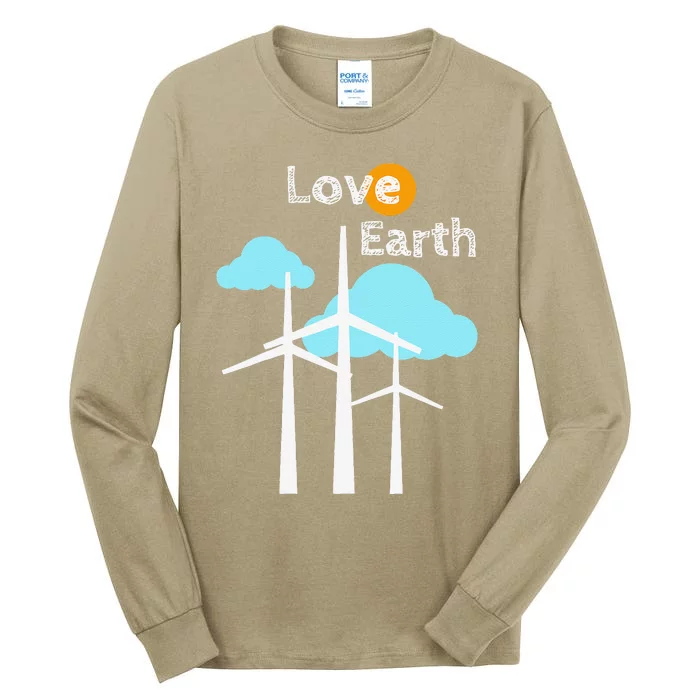 Wind Turbine Love Earth Renewable Energy Environmentalist Tall Long Sleeve T-Shirt