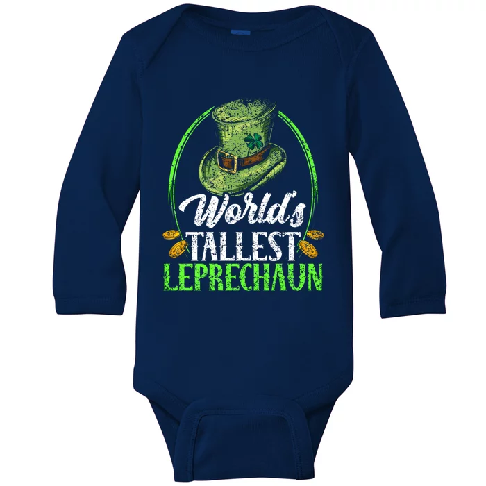 Worlds Tallest Leprechaun Irish Ireland St Patricks Day Gift Baby Long Sleeve Bodysuit