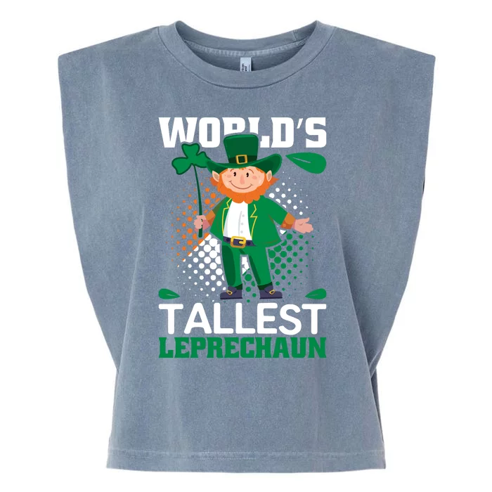 World's Tallest Leprechaun Funny St Patricks Day Garment-Dyed Women's Muscle Tee