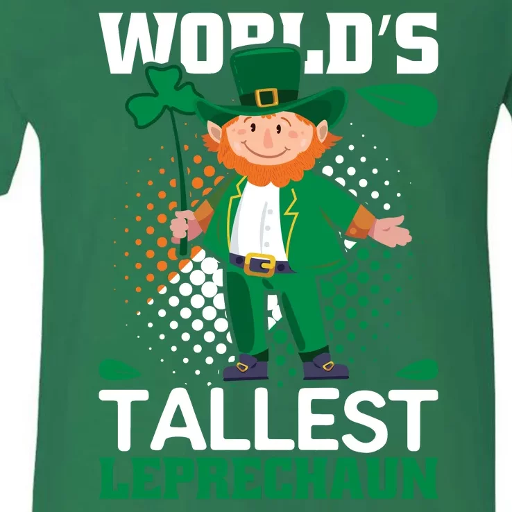 World's Tallest Leprechaun Funny St Patricks Day V-Neck T-Shirt