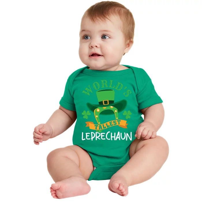 World's Tallest Leprechaun Funny St Patricks Day Baby Bodysuit