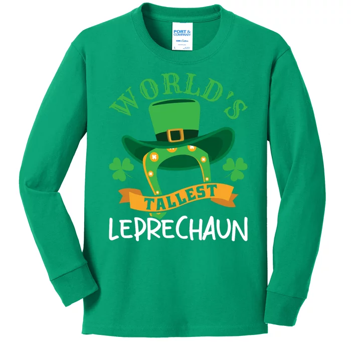 World's Tallest Leprechaun Funny St Patricks Day Kids Long Sleeve Shirt