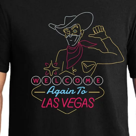 Welcome To Las Vegas Again Neon Sign Pajama Set