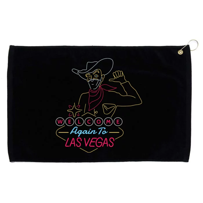 Welcome To Las Vegas Again Neon Sign Grommeted Golf Towel