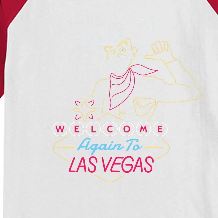 Welcome To Las Vegas Again Neon Sign Kids Colorblock Raglan Jersey