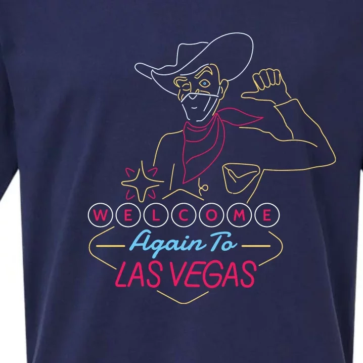 Welcome To Las Vegas Again Neon Sign Sueded Cloud Jersey T-Shirt