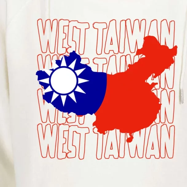 West Taiwan Map Classic Gift Cute Gift Womens Funnel Neck Pullover Hood