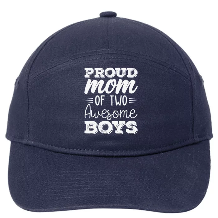 Women Two Mom Of 2 Boy MotherS Day 7-Panel Snapback Hat