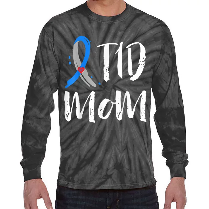 Wo T1D Mom Shirt Type 1 Diabetes Awareness Tie-Dye Long Sleeve Shirt