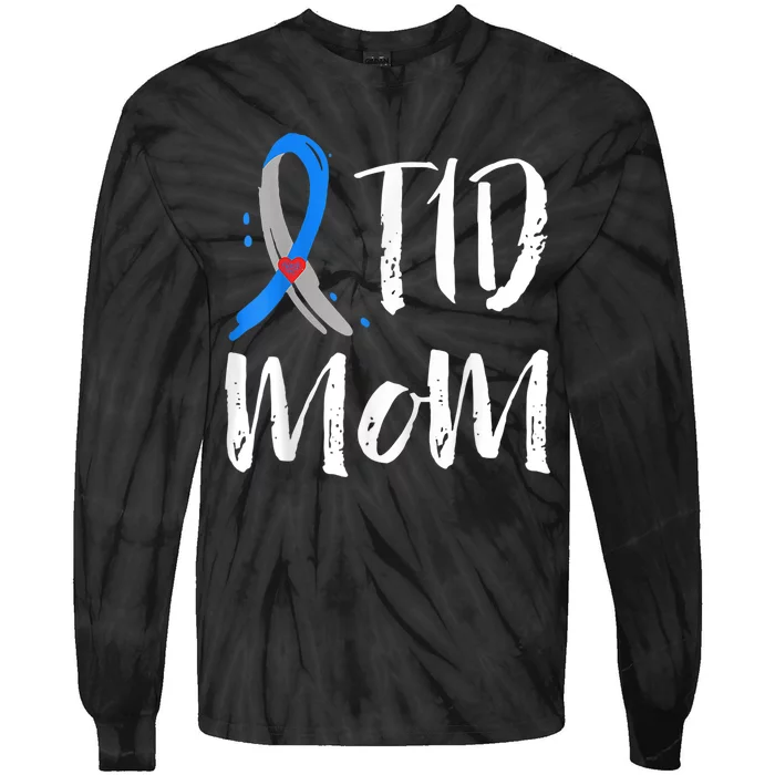 Wo T1D Mom Shirt Type 1 Diabetes Awareness Tie-Dye Long Sleeve Shirt