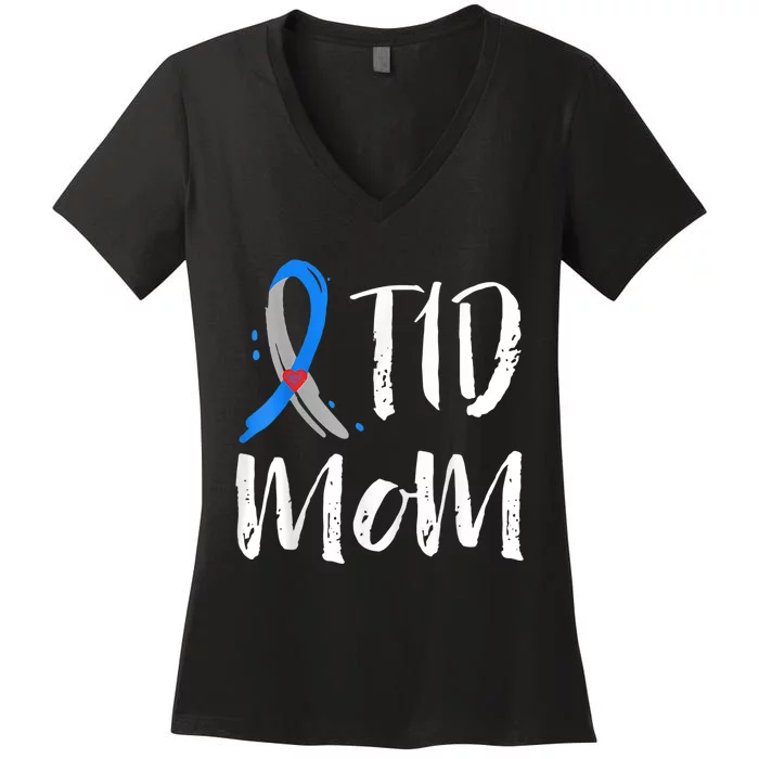 Wo T1D Mom Shirt Type 1 Diabetes Awareness Women's V-Neck T-Shirt