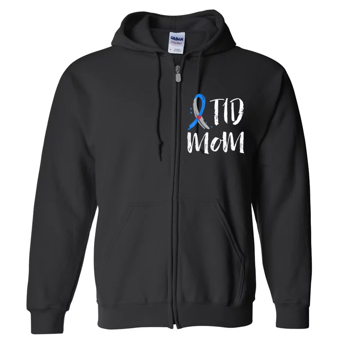 Wo T1D Mom Shirt Type 1 Diabetes Awareness Full Zip Hoodie