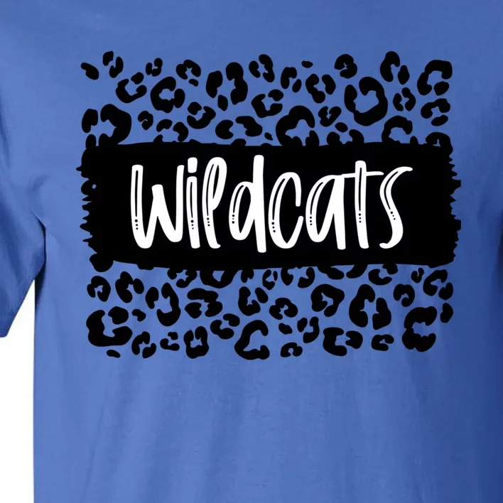 Wildcats Team Mascot School Spirit Game Night Leopard Print Cool Gift Tall T-Shirt