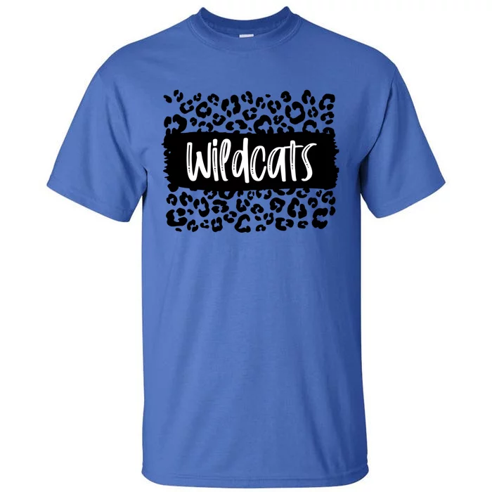 Wildcats Team Mascot School Spirit Game Night Leopard Print Cool Gift Tall T-Shirt