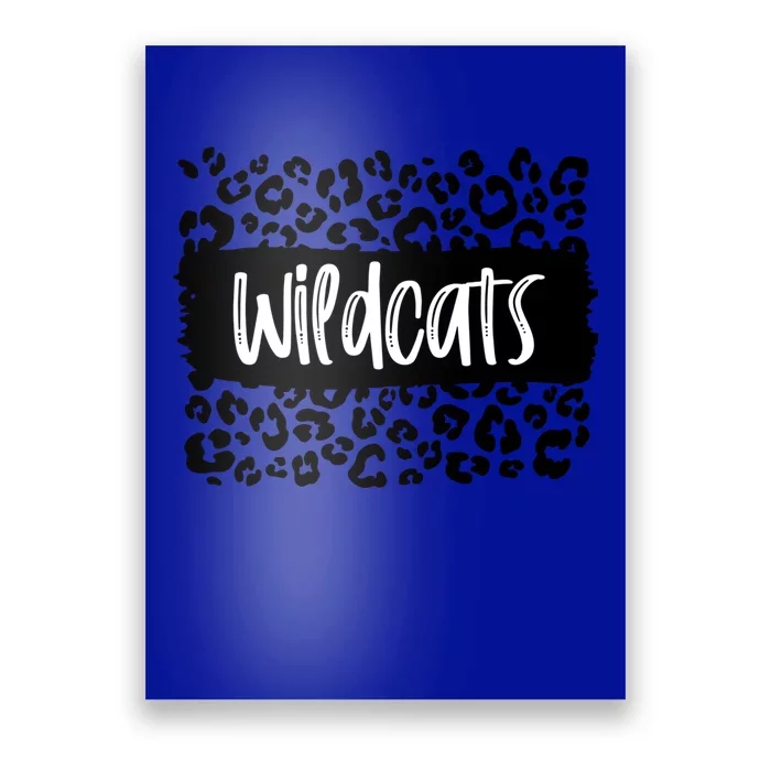 Wildcats Team Mascot School Spirit Game Night Leopard Print Cool Gift Poster