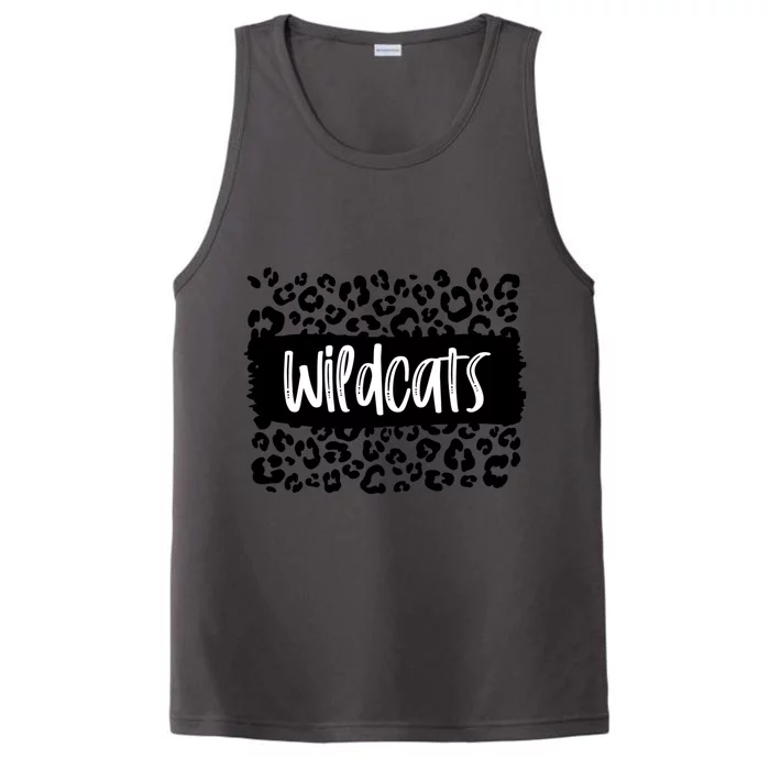 Wildcats Team Mascot School Spirit Game Night Leopard Print Cool Gift Performance Tank