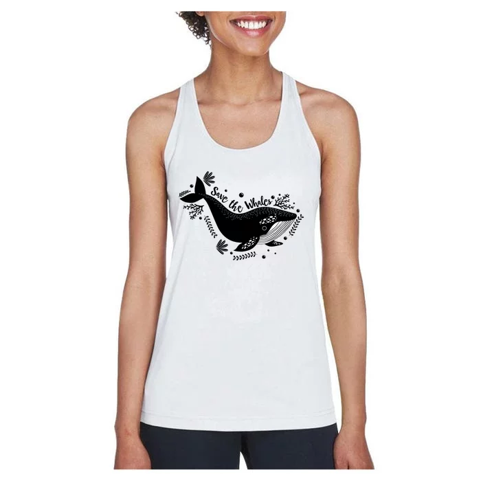 Whale Tail Marine Biologist Environtalist Save The Whales Gift Women's Racerback Tank