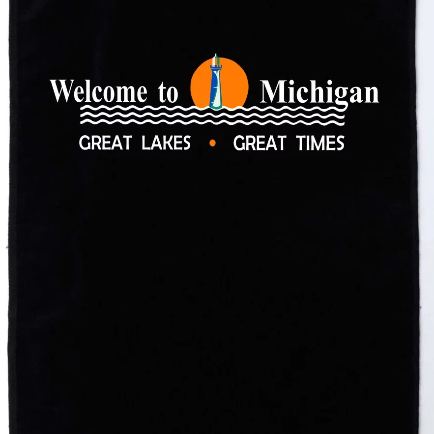 Welcome To Michigan Logo Great Lakes Great Times Platinum Collection Golf Towel