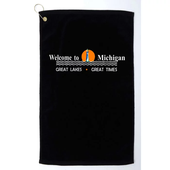 Welcome To Michigan Logo Great Lakes Great Times Platinum Collection Golf Towel