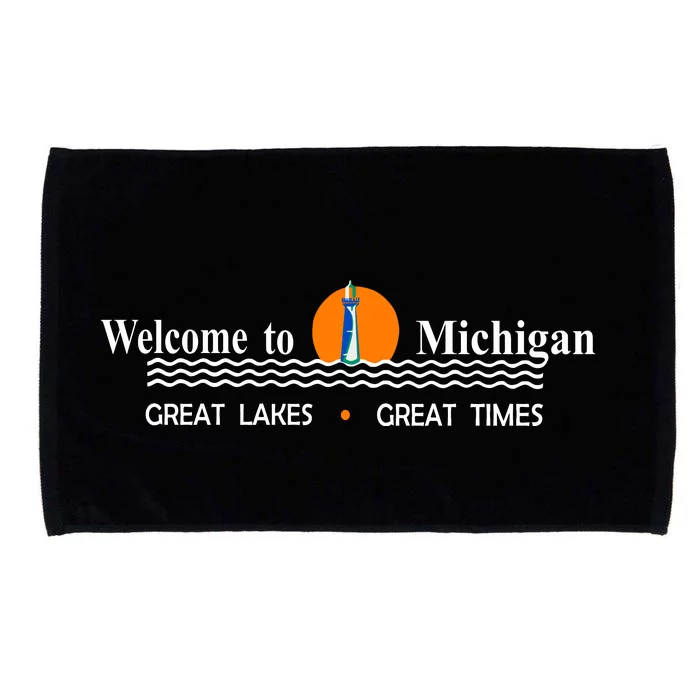 Welcome To Michigan Logo Great Lakes Great Times Microfiber Hand Towel