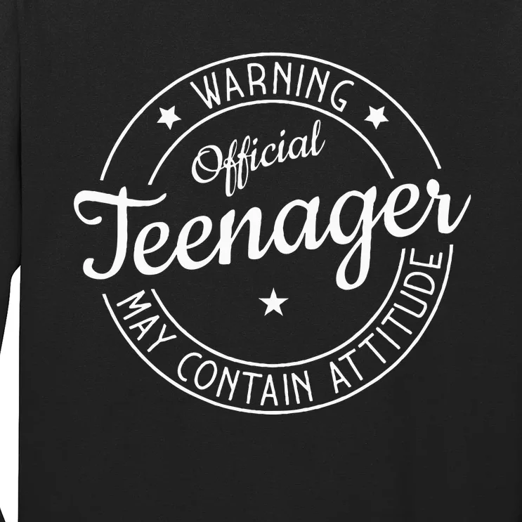 Warning Teenager May Contain Attitude Teenager Long Sleeve Shirt