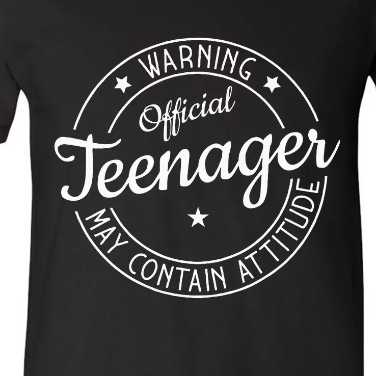 Warning Teenager May Contain Attitude Teenager V-Neck T-Shirt