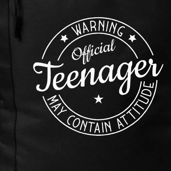 Warning Teenager May Contain Attitude Teenager Daily Commute Backpack