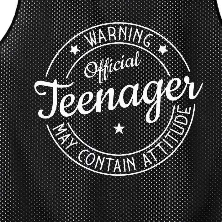 Warning Teenager May Contain Attitude Teenager Mesh Reversible Basketball Jersey Tank