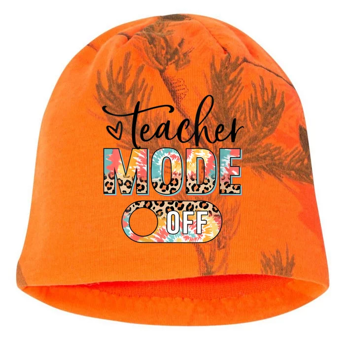 Womens Teacher Mode Off Happy Last Day Of School Summer Break Funny Kati - Camo Knit Beanie