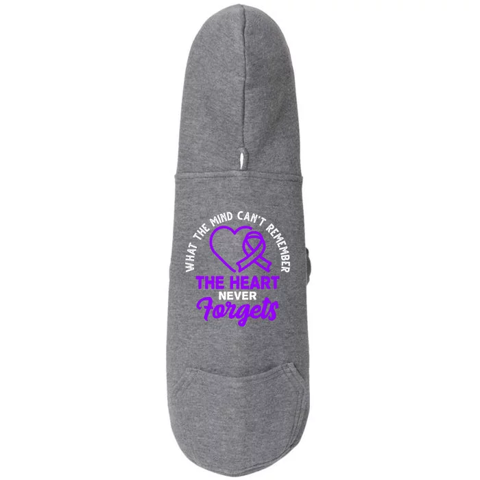 What The Mind Can't Remember The Heart Never Forgets Pancreatic Cancer Doggie 3-End Fleece Hoodie