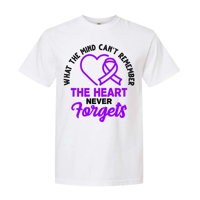 What The Mind Can't Remember The Heart Never Forgets Pancreatic Cancer Garment-Dyed Heavyweight T-Shirt