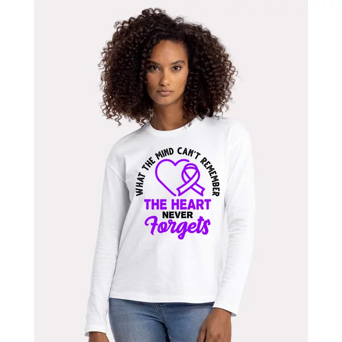 What The Mind Can't Remember The Heart Never Forgets Pancreatic Cancer Womens Cotton Relaxed Long Sleeve T-Shirt