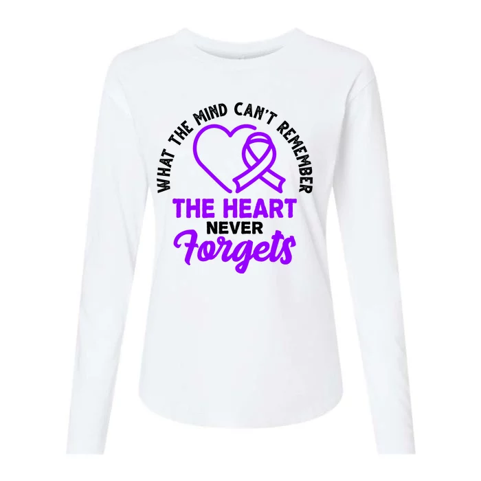 What The Mind Can't Remember The Heart Never Forgets Pancreatic Cancer Womens Cotton Relaxed Long Sleeve T-Shirt