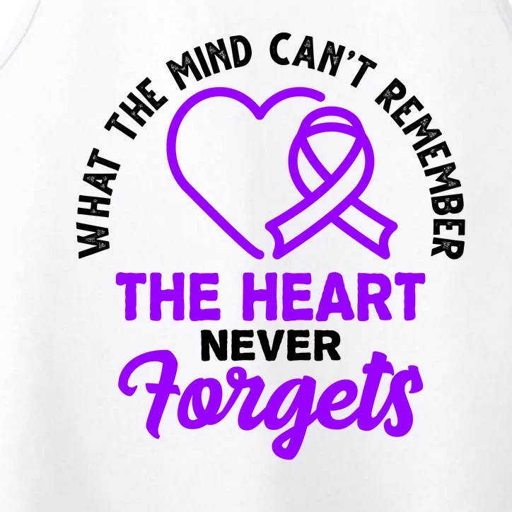 What The Mind Can't Remember The Heart Never Forgets Pancreatic Cancer Performance Tank